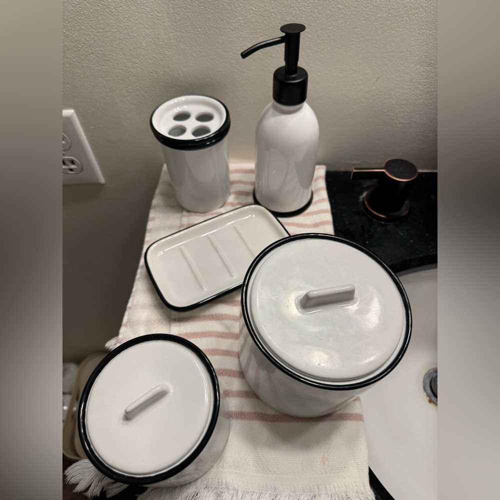 Hearth and Hand with Magnolia black and white bathroom set